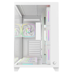 Rampage Obudowa PC ze szkłem hartowanym SEALITE 7x wentylator ARGB PWM Biała