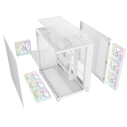 Rampage Obudowa PC ze szkłem hartowanym SEALITE 7x wentylator ARGB PWM Biała
