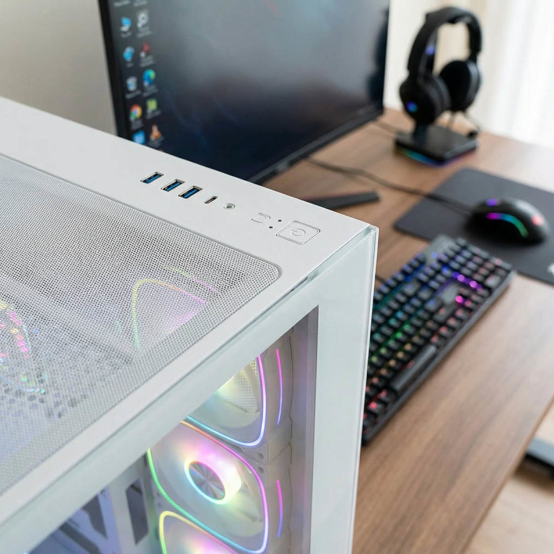 Rampage Obudowa PC ze szkłem hartowanym SEALITE 7x wentylator ARGB PWM Biała