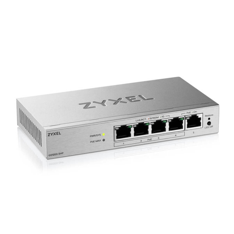 Zyxel GS1200-5HPV3-EU0101F 5-portowy switch gigabitowy zarządzalny