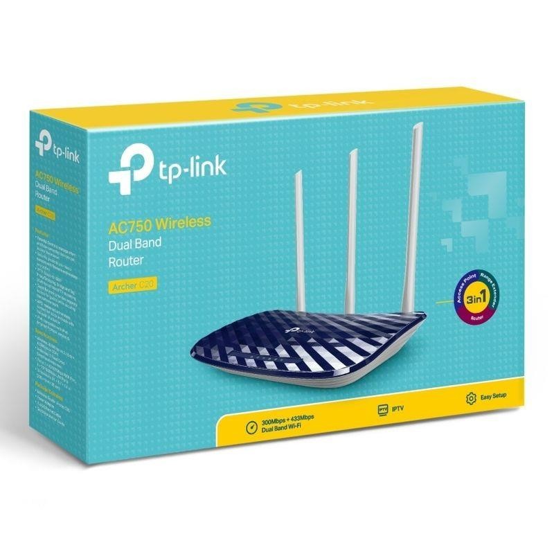 Router TP-Link Archer C20 V6 Wi-Fi AC750 4xLAN 1xWAN | PartsPC.pl