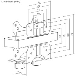 Uchwyt do mini komputerów Maclean MC-115 B, zakres 17-70mm, kompatybilny z
