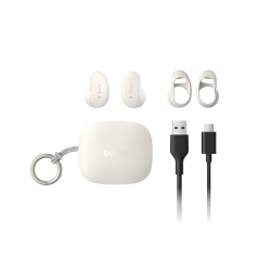 Belkin Słuchawki półotwarte douszne do spania, IPX4, Bluetooth 6.0, kremowe