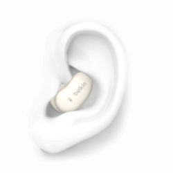 Belkin Słuchawki półotwarte douszne do spania, IPX4, Bluetooth 6.0, kremowe