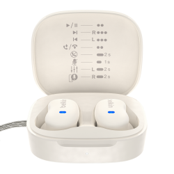 Belkin Słuchawki półotwarte douszne do spania, IPX4, Bluetooth 6.0, kremowe