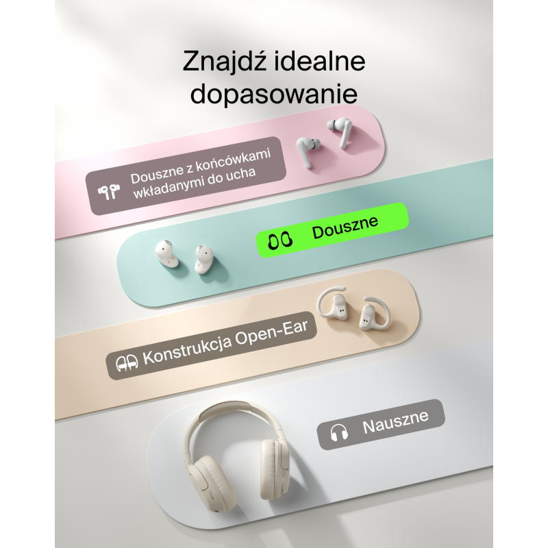 Belkin Słuchawki półotwarte douszne do spania, IPX4, Bluetooth 6.0, kremowe
