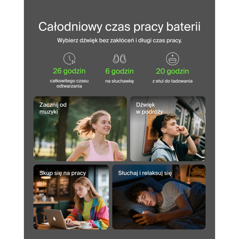 Belkin Słuchawki półotwarte douszne do spania, IPX4, Bluetooth 6.0, kremowe
