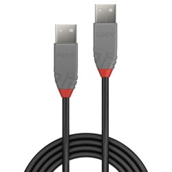 Kabel USB 2.0 LINDY Type A Cable, Anthra Line 2m Black