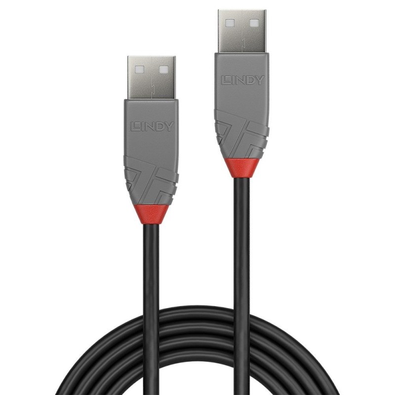 Kabel USB 2.0 LINDY Type A Cable, Anthra Line 2m Black
