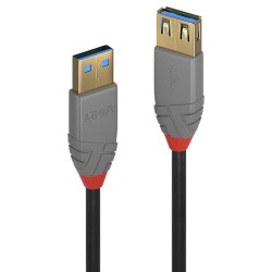 Przedłużacz USB 3.1 LINDY Gen1 Extension A/A, Anthra 2m Black