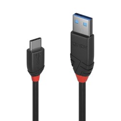 Kabel USB LINDY 3.1 A/M - USB C/M, Black Line 0,5m Czarny