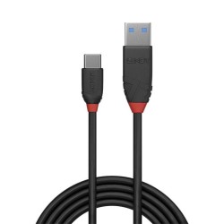 Kabel USB LINDY 3.1 A/M - USB C/M, Black Line 0,5m Czarny