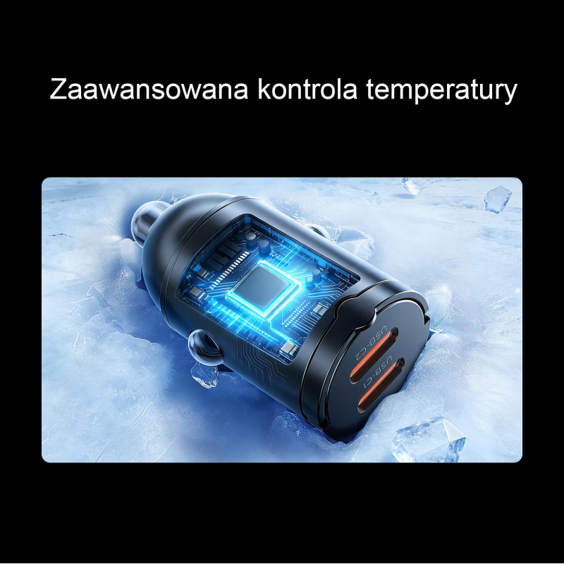 Orico Ładowarka samochodowa, 2 × USB-C, 30W