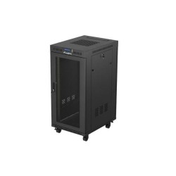 Szafa instalacyjna Rack Lanberg stojąca 19" 24U 600x800 czarna drzwi