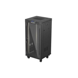 Szafa instalacyjna Rack Lanberg stojąca 19" 24U 600x600 czarna drzwi