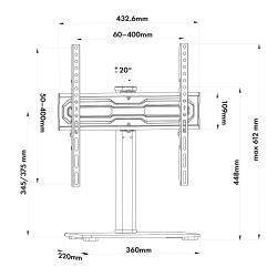 Stojak do TV Maclean MC-132, uniwersalny, na szafkę RTV, podstawka, max.35