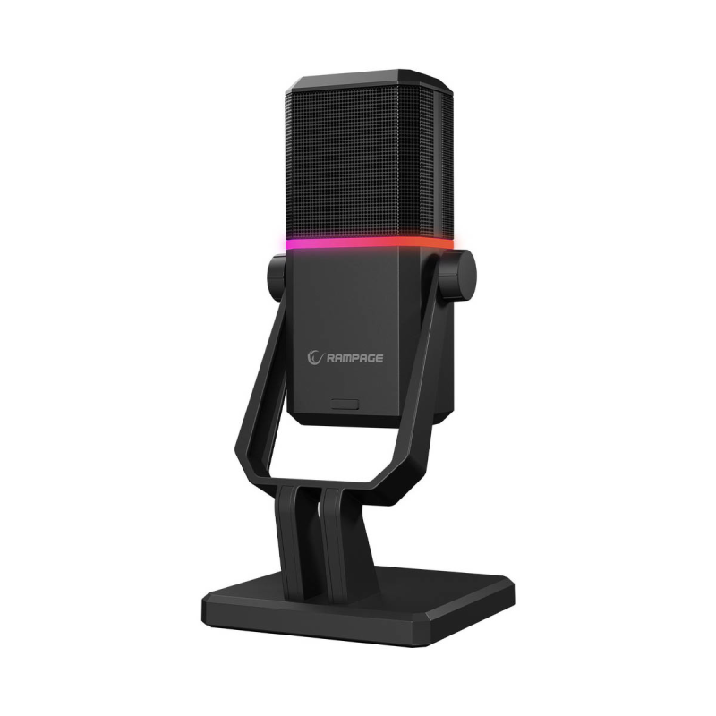 Rampage Cyclone Mikrofon gamingowy RGB USB-C czarny