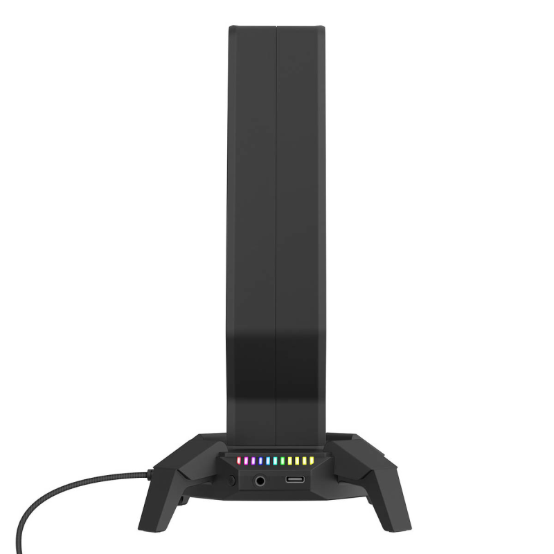 Rampage Stojak na słuchawki IGRIS RGB USB, USB-C, czarny