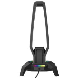 Rampage Stojak na słuchawki IGRIS RGB USB, USB-C, czarny