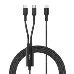 Belkin BoostCharge Pro Kabel USB-C na 2*USB-C 140W, w oplocie, 1,5m, czarny