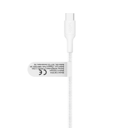 Belkin BoostCharge Pro Kabel USB-C na 2*USB-C 140W, w oplocie, 1,5m, biały
