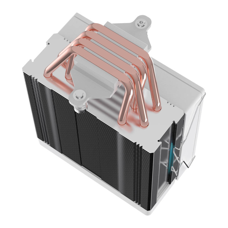 Rampage Octagon B70 Chłodzenie powietrzne CPU 120MM ARGB, wyświetlacz temperatury, białe