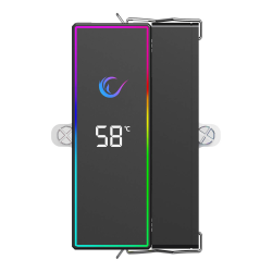 Rampage Octagon B70 Chłodzenie powietrzne CPU 120MM ARGB, wyświetlacz temperatury, czarne