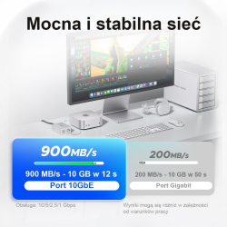 Orico Adapter sieciowy RJ45 10 Gbps na USB-C Thunderbolt 5/4/USB4