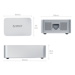Orico Adapter sieciowy RJ45 10 Gbps na USB-C Thunderbolt 5/4/USB4
