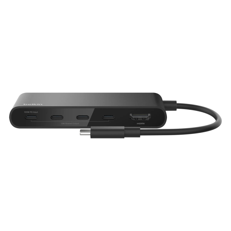 Belkin Hub USB-C, HDMI 2.0 4K, 4 porty USB-C 10 Gbps, PowerDelivery 100W
