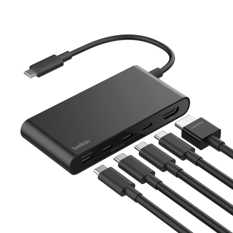 Belkin Hub USB-C, HDMI 2.0 4K, 4 porty USB-C 10 Gbps, PowerDelivery 100W