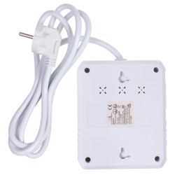 Listwa zasilająca Maclean MCE387 W, przedłużacz 2 gniazda + 3xUSB, 110-240V