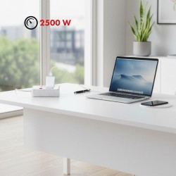 Listwa zasilająca Maclean MCE387 W, przedłużacz 2 gniazda + 3xUSB, 110-240V