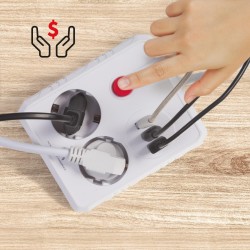 Listwa zasilająca Maclean MCE387 W, przedłużacz 2 gniazda + 3xUSB, 110-240V