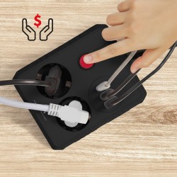 Listwa zasilająca Maclean MCE387 B, przedłużacz 2 gniazda + 3xUSB, 110-240V