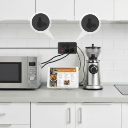 Listwa zasilająca Maclean MCE393 B, przedłużacz 4 gniazda + 3xUSB, 110-240V