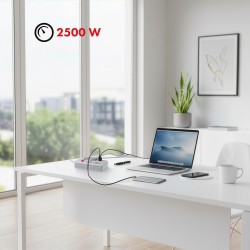 Listwa zasilająca Maclean MCE393 W, przedłużacz 4 gniazda + 3xUSB, 110-240V