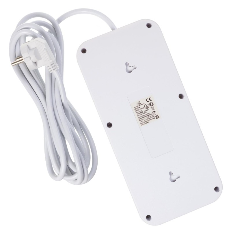 Listwa zasilająca Maclean MCE391 W, przedłużacz 6 gniazd + 4xUSB + USB-C,