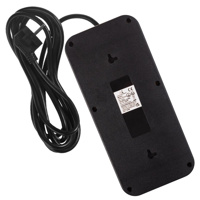 Listwa zasilająca Maclean MCE391 B, przedłużacz 6 gniazd + 4xUSB + USB-C,