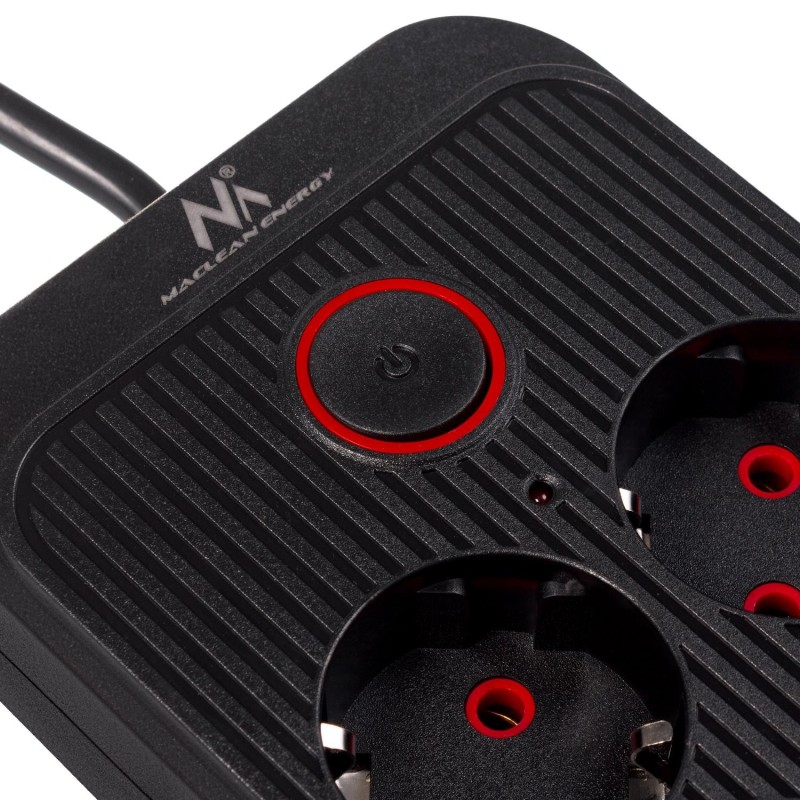 Listwa zasilająca Maclean MCE391 B, przedłużacz 6 gniazd + 4xUSB + USB-C,