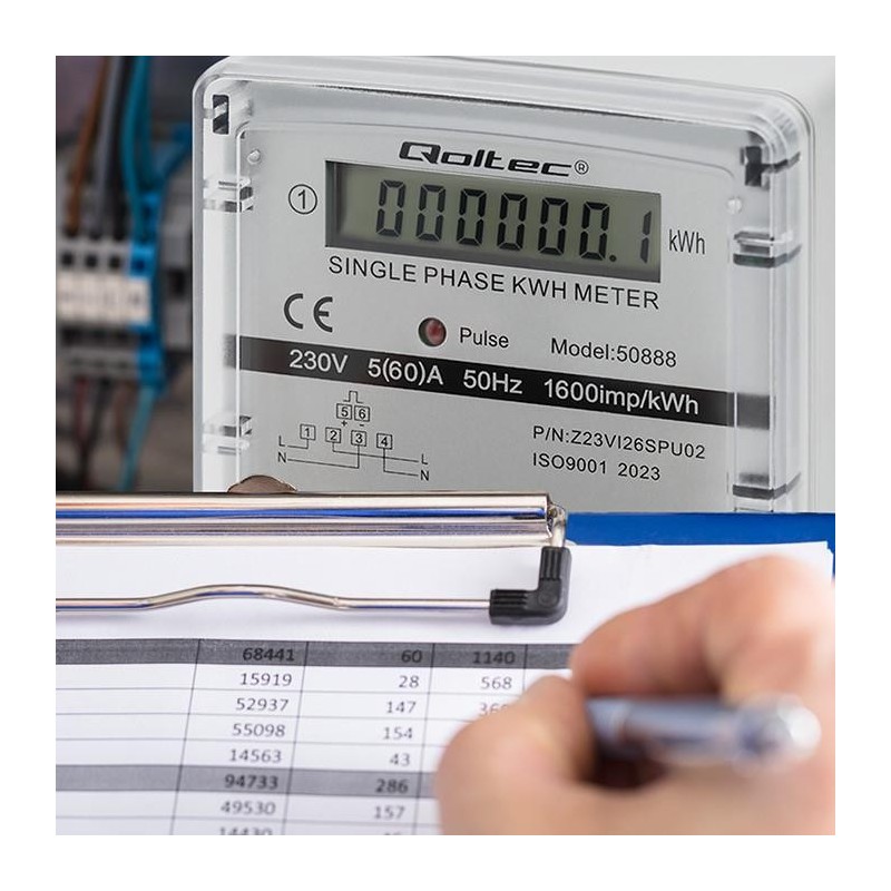 Miernik zużycia enrgii Qoltec jednofazowy elektroniczny licznik | 230V |