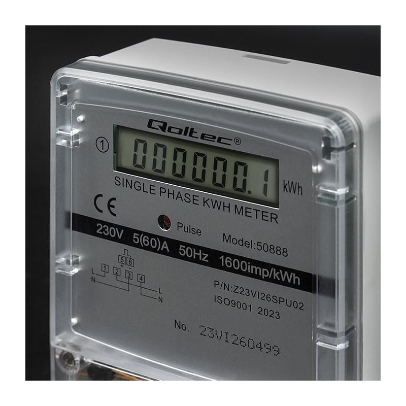Miernik zużycia enrgii Qoltec jednofazowy elektroniczny licznik | 230V |
