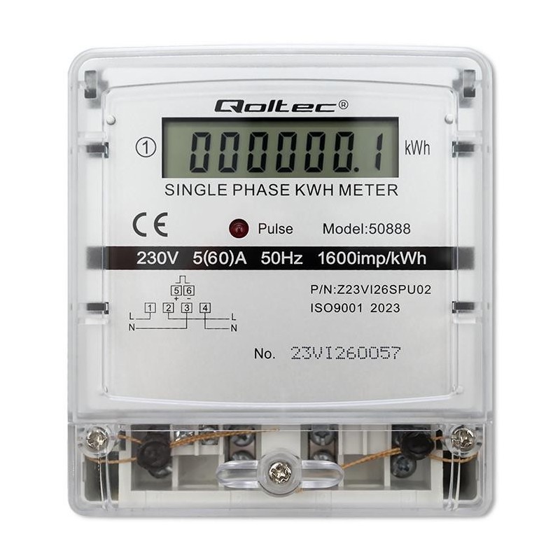 Miernik zużycia enrgii Qoltec jednofazowy elektroniczny licznik | 230V |