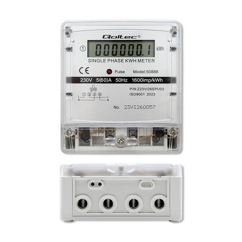 Miernik zużycia enrgii Qoltec jednofazowy elektroniczny licznik | 230V |