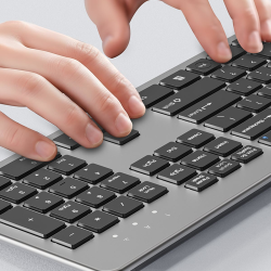 Unitek SlimTap Lekka klawiatura przewodowa biurowa, USB-A, szara