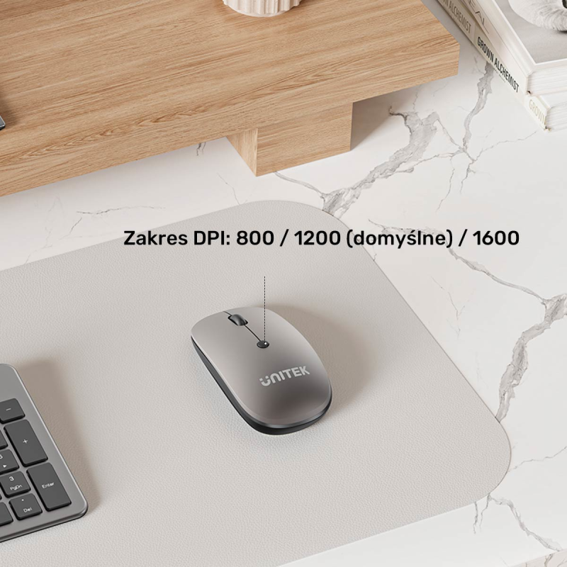 Unitek Bezprzewodowa mysz optyczna biurowa 2.4GHz