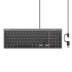 Unitek SlimTap Lekka klawiatura przewodowa biurowa USB-C/USB-A