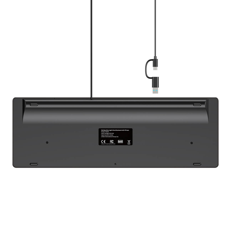 Unitek SlimTap Lekka klawiatura przewodowa biurowa USB-C/USB-A
