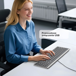 Unitek SlimTap Lekka klawiatura przewodowa biurowa USB-C/USB-A