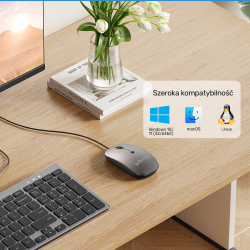 Unitek Przewodowa mysz optyczna biurowa SlimTrack 1600 DPI